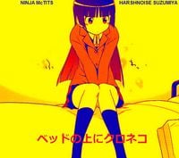 Ninja McTits - ベッドの上にクロネコ