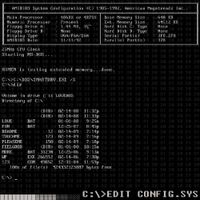 MASTER BOOT RECORD - C:\>EDIT CONFIG.SYS