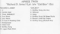 Aphex Twin - "Richard D. James" (Lp) b/w "Girl/Boy" (Ep)