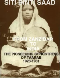 Siti Binti Saad - From Zanzibar to India: The Pioneering Songstress of Taarab 1928-1931
