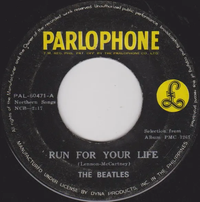 The Beatles - Run for Your Life / In My Life