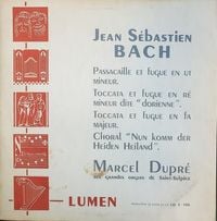 Marcel Dupr&eacute; - Passacaille Et Fugue En Ut Mineur / Toccata Et Fugue En R&eacute; Mineur Dite "Dorienne" / Toccata Et Fugue En Fa Majeur / Choral "Nun Komm Der Heiden Heiland"