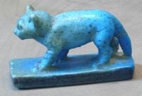 3 A.M. Person - Blue Egyptian Faience Cat Figurine Dated to 1981&minus;1802 BC