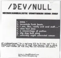 Dev/Null - Necrocannibalistic Vomitorium Demo 2002