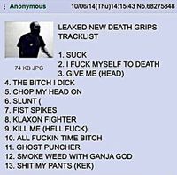 VoidDweller - NEW LEAKED DEATH GRIPS TRACKLIST 2014