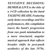 Talking Heads - Tentative Decisions: Demos & Live