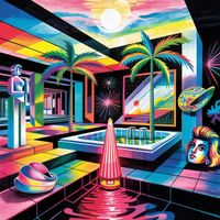 Ultra Saturated Color Decoration - To the Palm Jacuzzi