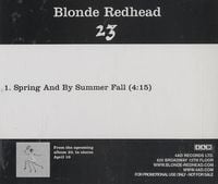 Blonde Redhead - Spring and by Summer Fall
