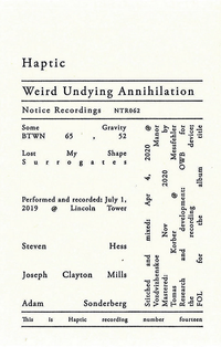 Haptic - Weird Undying Annihilation