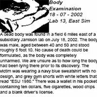 Jamison Bleached Waters - 2002 07 18 - Body examination