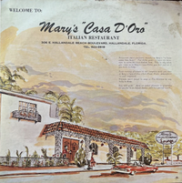 Renato Renzi - Welcome To: Mary's "Casa D'Oro" Italian Restaurant