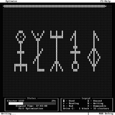 MASTER BOOT RECORD - C:\>DEFRAG